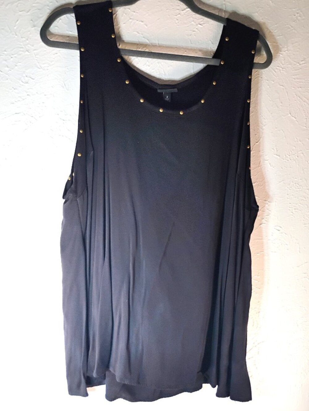 Torrid Women's Black and Bronze Super Soft Studded Tank Top Plus Size 3x